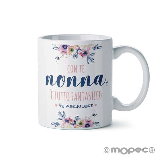 Taza cerámica Con te Nonna...en caja regalo