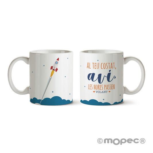 Taza cerámica Al teu costat Avi en caja regalo