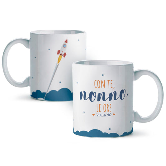 Taza cerámica A tu lado Abuelo en caja regalo, en italiano