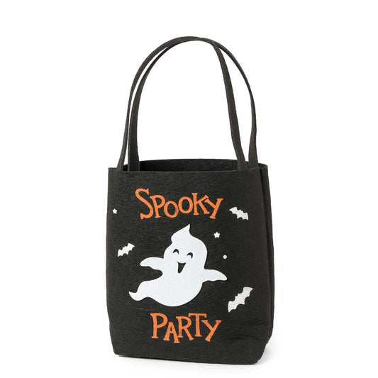 Bolsa fieltro negra Halloween fantasma 25cm.(sin asas)