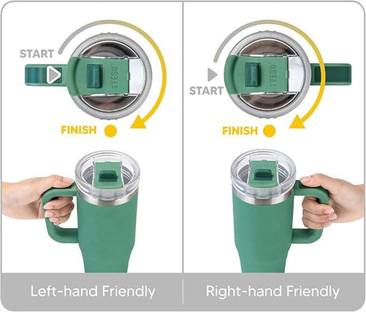 Botella Termo 1200 ml – Taza Térmica de Acero Inoxidable con Pajita, Aislamiento de Doble Pared, 100% a Prueba de Fugas