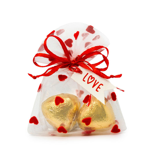 Bolsa organza corazones tarjeta Love 2 cora-choc