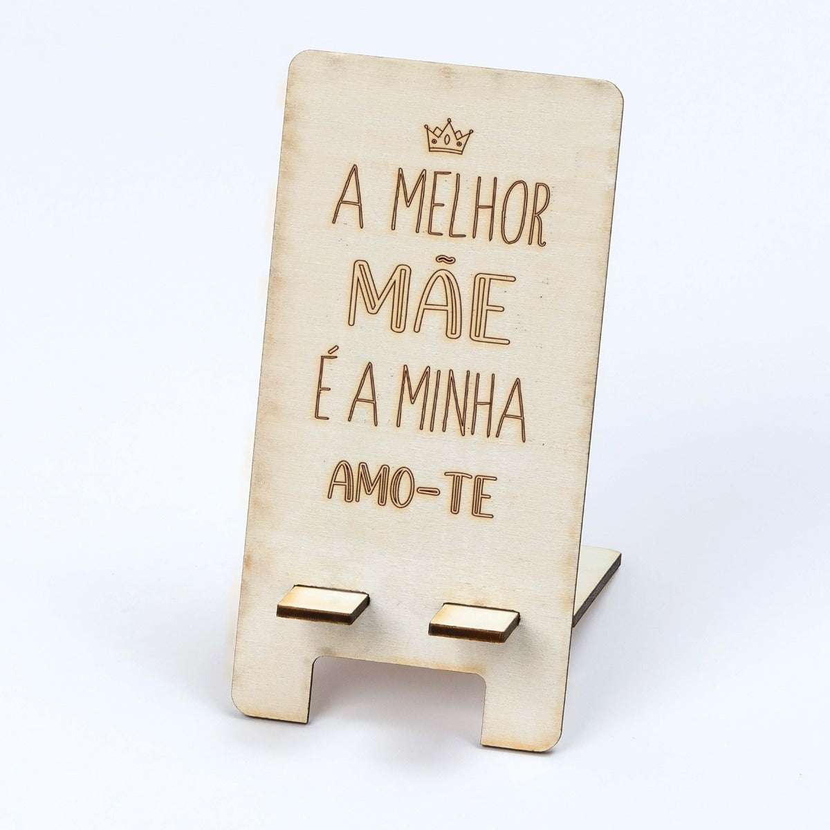 Soporte de madera para el móvil A Melhor Mãe
