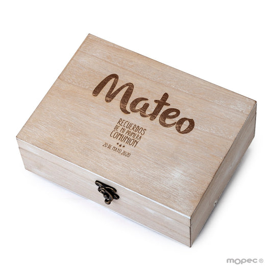 Cofre madera personalizable estrella Recuerdos Comunión