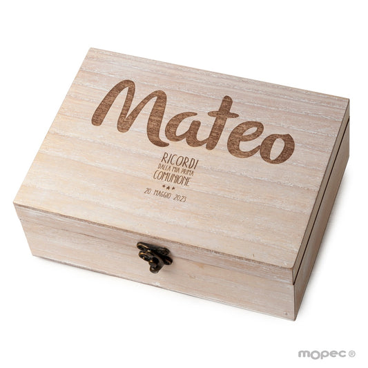 Cofre madera personalizado estrella Prima Comunione