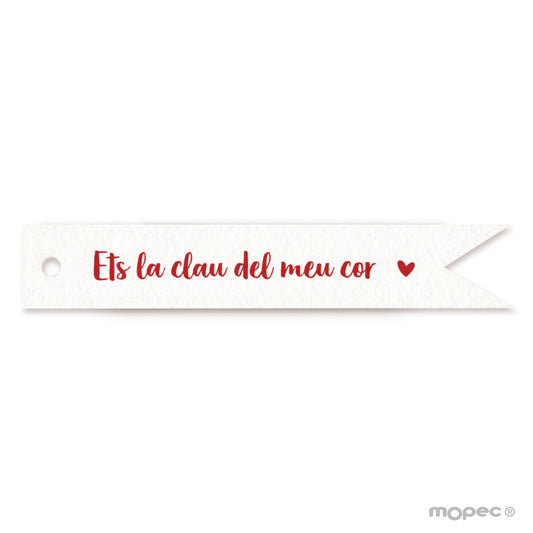 Tarjeta Ets la Clau del meu cor 11x2cm(preciox20u) min20