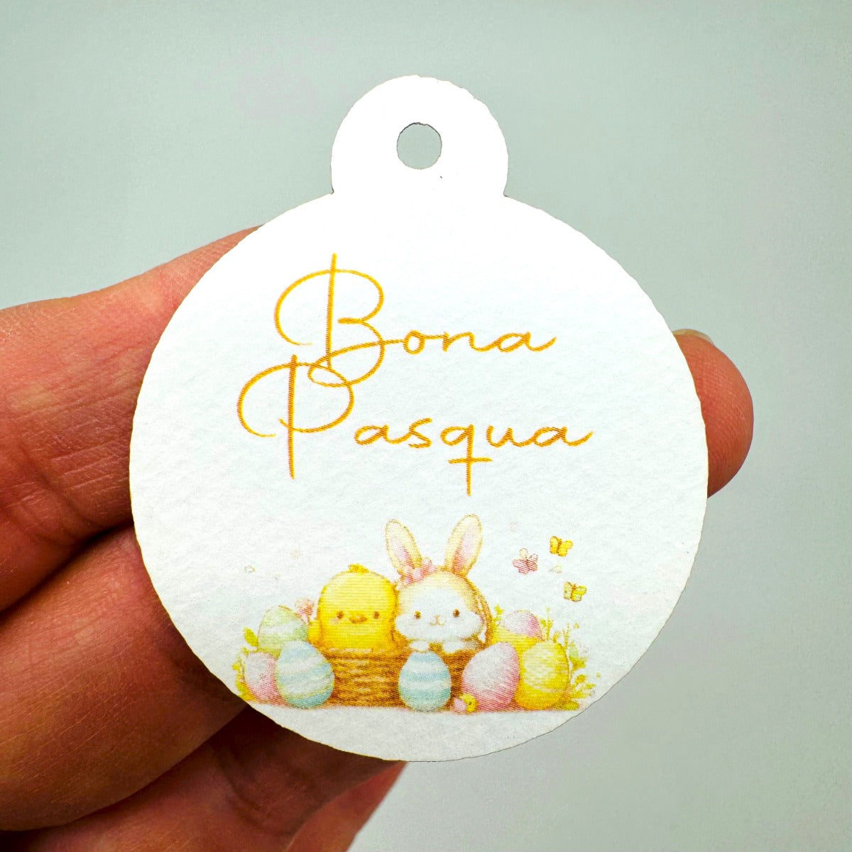 Tarjeta Bona Pasqua Ø4cm (preciox24) min.24