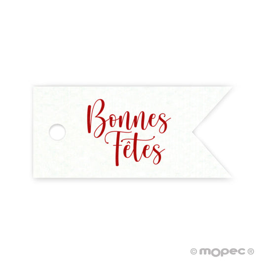 Tarj. banderola Bonnes Fêtes 3,7x1,7cm (preciox77u) min.77