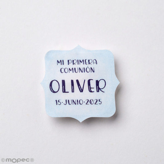 270 Etiquetas adhesivas de 2,7x2,7cm. color azul