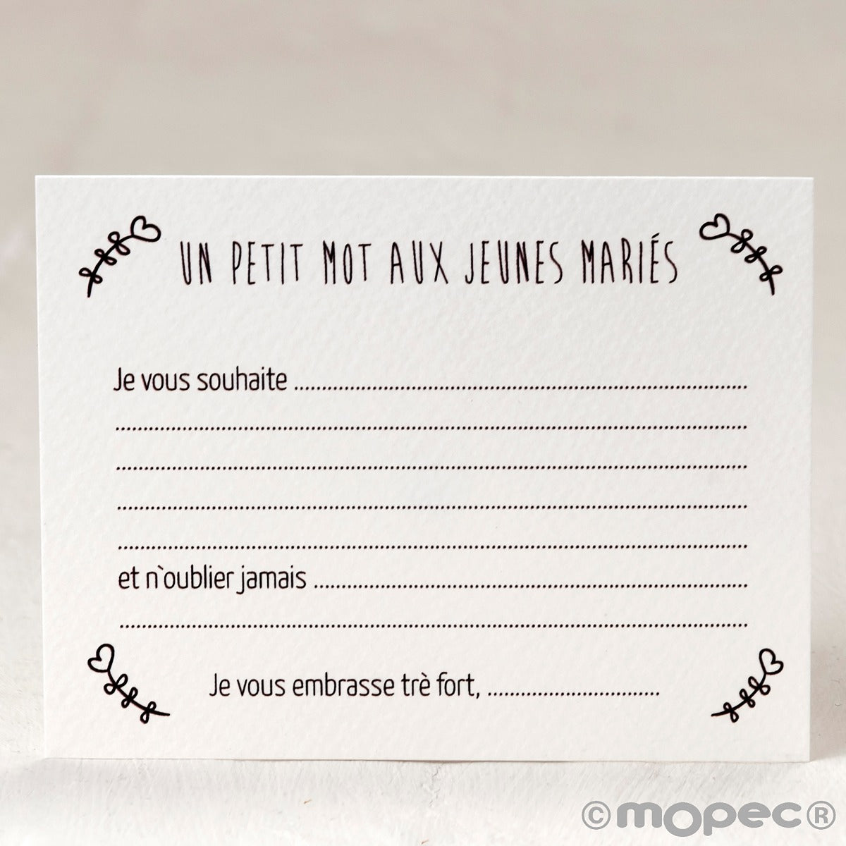 Tarjeta mensajes flores sin personal. FR. 11x8,5cm.min.25
