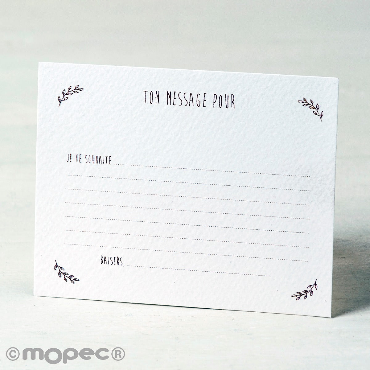 Tarjeta mensajes,Ton message pour ...11x8,5cm.min.25