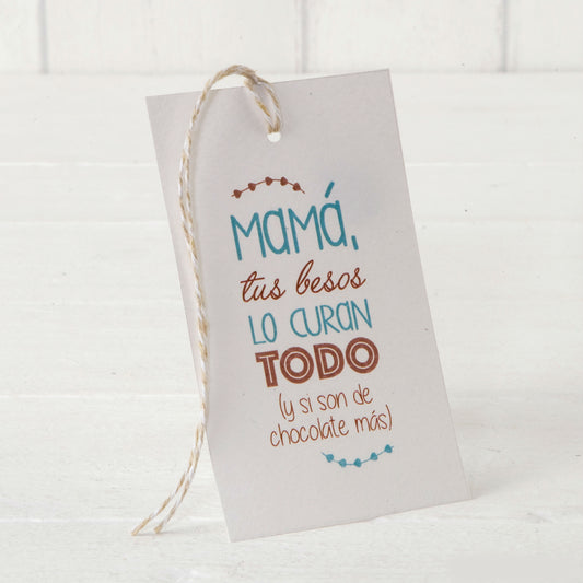 Tarjetón Mamá tus besos ... 6x10cm. min.25
